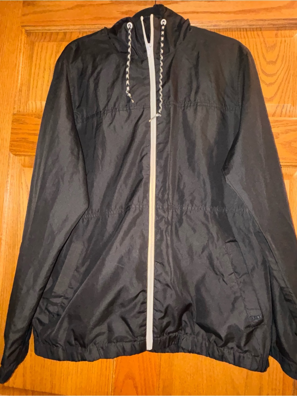 Zine Clothing Black Hooded Utility Jacket with Contrast Zip